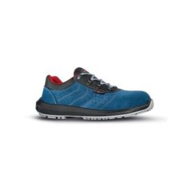 Upower Curtiss O Calzado de Seguridad Bajos - Talla 41 - Empeine de Gamuza Perforada, Puntal Composite, Suela Antideslizante PU/PU, Proteccion S1 FO SR - Color Azul