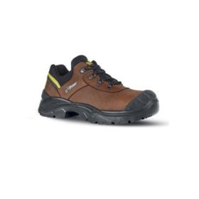 Upower Meridiane UK L Calzado de Seguridad Bajos - Talla 43 - Empeine Piel Pull-Up Hidrofugo, Puntera Poliuretano, Puntal Composite, Antiperforacion, Antideslizante, Proteccion S3 FO SR - Color Marron