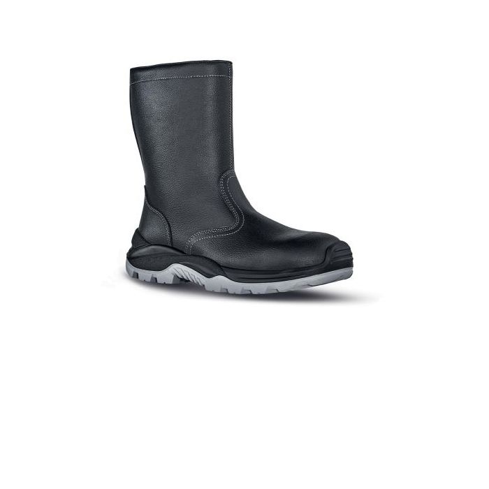 Upower Taiga L Botines de Seguridad - Talla 41 - Empeine Hidrofugo, Cremallera Lateral, Puntal Composite, Antiperforacion, Antideslizante, Suela Doble Densidad, Proteccion S3 CI FO SR - Color Negro