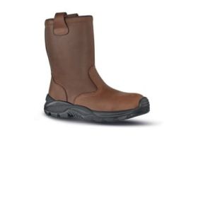 Upower Nordic Plus L Calzado de Seguridad - Talla 45 - Empeine Piel Pull-Up Engrasado Hidrofugo, Puntal Composite, Antiperforacion, Hoja Acero Ergonomico, Antideslizante, Proteccion S3 CI FO SR - Color Marron
