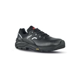 Upower Eruption S Calzado de Seguridad Bajos - Talla 46 - Empeine Piel Flor, Hidrofugos, Puntal Composite, Antiperforacion, Suela Antideslizante PU/VIBRAM, Proteccion S3S CI HI HRO FO SR - Color Negro