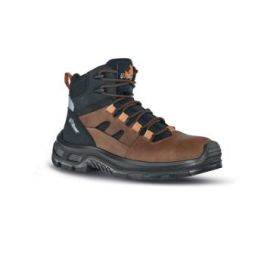 Upower Jazz S Calzado de Seguridad Botines - Talla 44 - Empeine Piel Pull-Up Engrasado, Hidrofugo, Puntal Composite, Antiperforacion, Suela Antideslizante, Proteccion S3S FO SR - Color Marron