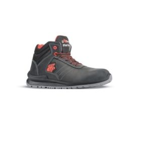 Upower Walter S Calzado de Seguridad Altos - Talla 38 - Cuero Pull-Up Hidrofugo, Puntal de Aluminio, Antideslizante, Proteccion S3S FO SR, Ligeros y Comodos - Color Gris Oscuro
