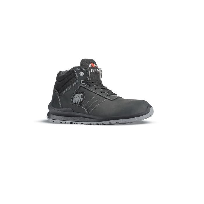 Upower Henry S Calzado de Seguridad Altos - Talla 38 - Cuero Pull-Up Hidrofugo, Puntal de Aluminio, Anti-Pinchazos, Suela Antideslizante, Proteccion S3S FO SR - Color Gris Oscuro