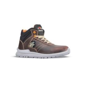 Upower Ken S Calzado de Seguridad Altos - Talla 40 - Cuero Pull-Up Hidrofugo, Puntal de Aluminio, Anti-Pinchazos, Suela Antideslizante, Proteccion S3S FO SR - Color Marron