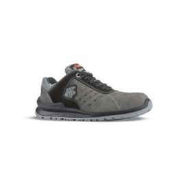 Upower Carlos S Calzado de Seguridad Bajos - Talla 44 - Empeine de Gamuza Ventilado, Puntal de Aluminio, Anti-Pinchazos, Antideslizante, Suela PU/PUTR, Proteccion S1PS FO SR - Color Gris