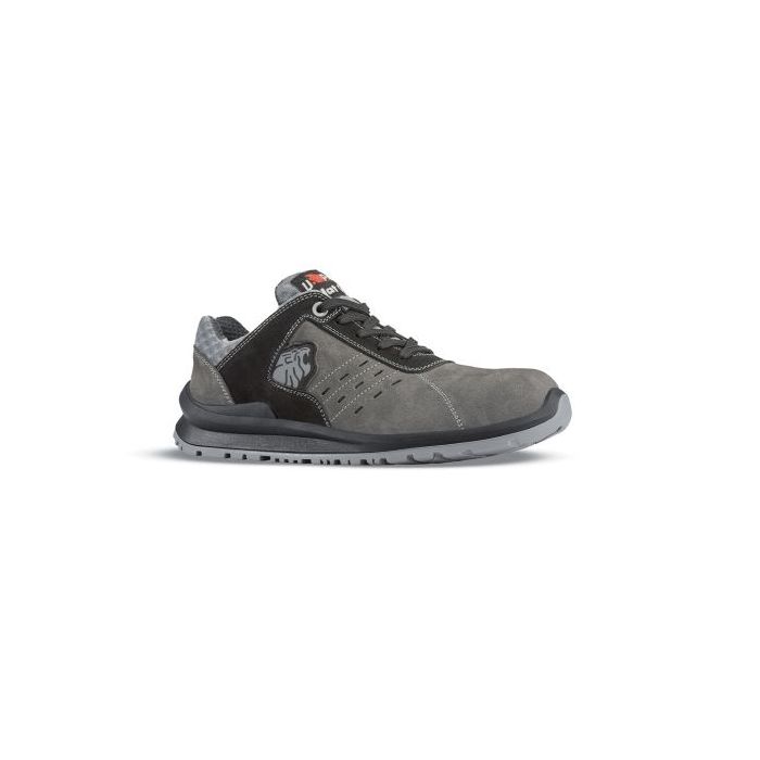 Upower Carlos S Calzado de Seguridad Bajos - Talla 47 - Empeine de Gamuza con Ventilacion, Puntal de Aluminio, Anti-Pinchazos, Antideslizante, Suela PU/PUTR, Proteccion S1PS FO SR - Color Gris