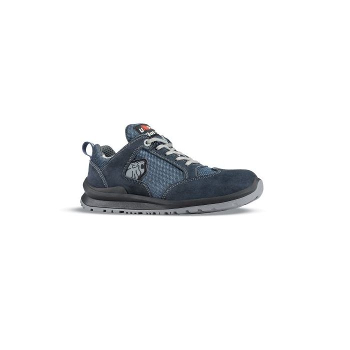 Upower Colin S Calzado de Seguridad Bajos - Talla 35 - Empeine de Gamuza y Canvas, Puntal de Aluminio, Anti-Pinchazos, Suela Antideslizante, Proteccion S1PS FO SR - Color Azul