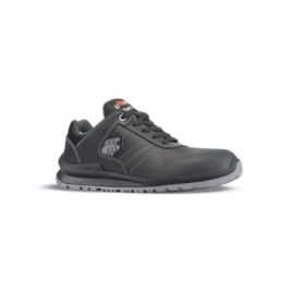 Upower Stig S Calzado de Seguridad Bajos - Talla 43 - Cuero Pull-Up Hidrofugo, Puntal de Aluminio, Anti-Pinchazos, Suela Antideslizante, Proteccion S3S FO SR - Color Gris Oscuro