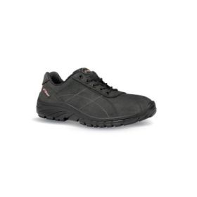 Upower Tonic Grip O Calzado de Seguridad Bajos - Talla 39 - Piel Nubuck Hidrofugo, Puntal Golia, Antiestaticos, Resistentes a Hidrocarburos, Suela Antideslizante PU/PU, Proteccion 02 FO SR - Color Gris Oscuro