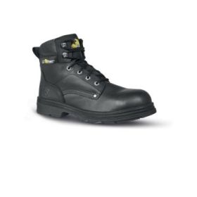 Upower Track L Botines de Seguridad - Talla 39 - Empeine Piel Hidrofugo, Puntal Composite, Antiperforacion Acero Inoxidable, Transpirables, Suela Antideslizante PU/PU, Proteccion S3 FO SR - Color Negro
