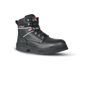 Upower Performance S Botines de Seguridad - Talla 45 - Empeine Piel Hidrofugo, Puntal Composite, Antiperforacion, Suela Antideslizante, Interior Transpirable, Aislamiento Thinsulate, Proteccion S3S CI FO SR - Color Negro
