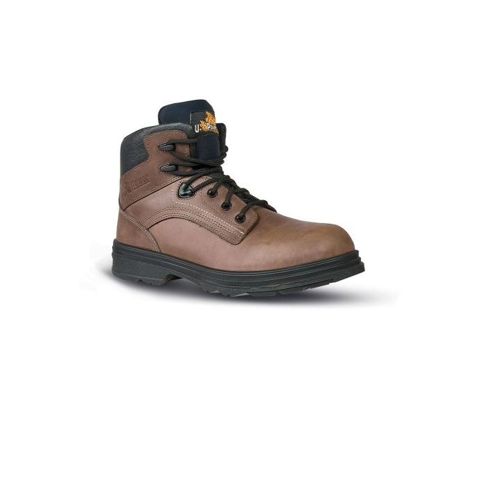 Upower Tribal S Calzado de Seguridad Botines - Talla 47 - Empeine Piel Pull-Up Engrasado, Puntal Composite, Antiperforacion, Transpirables, Antideslizantes, Suela PU/PU, Proteccion S3S FO SR - Color Marron