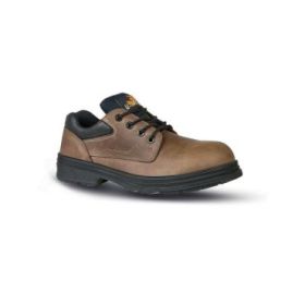 Upower Etnic S Calzado de Seguridad - Talla 38 - Empeine Piel Engrasado Hidrofugo, Puntal Composite, Antiperforacion, Transpirables, Antideslizantes, Suela Doble Densidad, Proteccion S3S FO SR - Color Marron