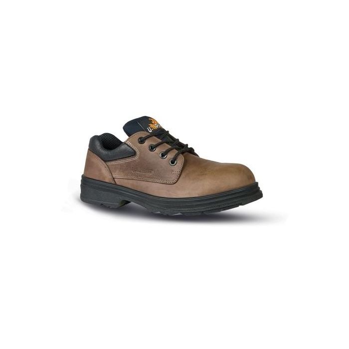 Upower Etnic S Calzado de Seguridad - Talla 38 - Empeine Piel Engrasado Hidrofugo, Puntal Composite, Antiperforacion, Transpirables, Antideslizantes, Suela Doble Densidad, Proteccion S3S FO SR - Color Marron