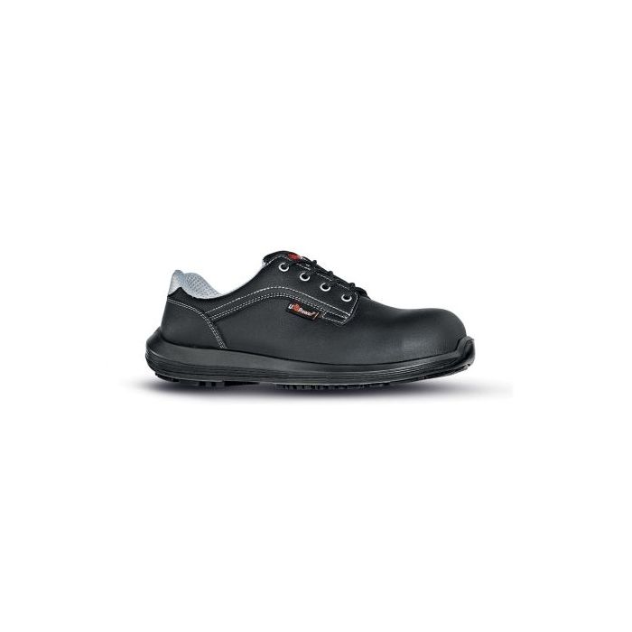 Upower Oxford S Calzado de Seguridad Bajos - Talla 43 - Microfibra Repelente al Agua, Resistente a Bacterias y Quimicos, Puntal AirToe Composite, Suela Antideslizante, Proteccion S3S FO SR - Color Negro