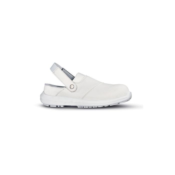 Upower Sinergy O Calzado de Seguridad para Mujeres - Talla 41 - Empeine en Microfibra, Puntal Composite, Suela Antideslizante PU/PU, Correa Ajustable, Proteccion SB e a FO SR - Color Blanco