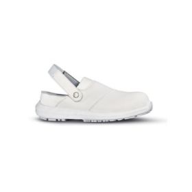Upower Sinergy O Calzado de Seguridad para Mujeres - Talla 42 - Empeine Microfibra, Puntal Composite, Suela Antideslizante PU/PU, Correa Ajustable, Proteccion SB e a FO SR - Color Blanco