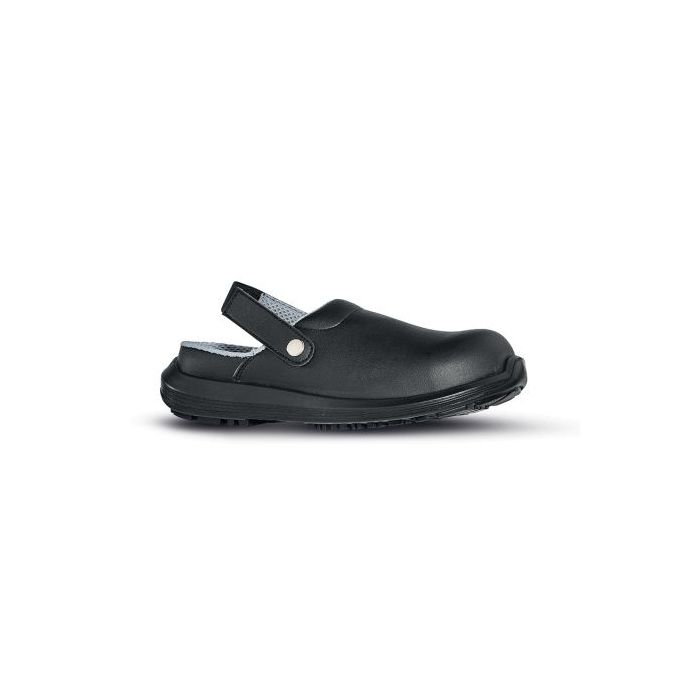 Upower Super O Calzado de Seguridad Bajos con Correa - Talla 41 - Empeine en Microfibra Resistente, Puntal AirToe Composite, Suela Antideslizante, Proteccion SB e a FO SR - Color Negro
