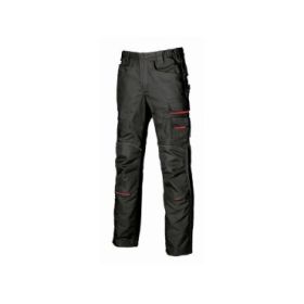 Upower Free Pantalon Multifuncional - Talla 48 - Multiples Bolsillos, Refuerzo y Costura Triple, Detalles Reflectantes, Bolsillos con Cierre de Seguridad, Proteccion DPI1 - Color Negro Carbon