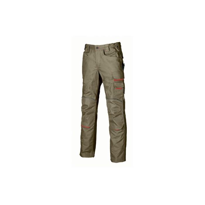 Upower Free Pantalon Multifuncional - Talla 50 - Multiples Bolsillos, Rodilleras Resistentes, Detalles Reflectantes, Costuras Triples, Proteccion DPI1, Durabilidad y Confort - Color Arena
