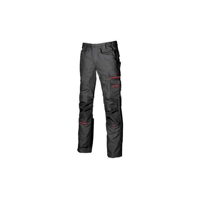 Upower Free Pantalon Multifuncional - Talla 44 - Multiples Bolsillos Estrategicos, Rodilleras Resistentes, Detalles Reflectantes, Costuras Triples, Proteccion DPI1 - Color Gris Meteorito