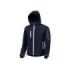 Upower Metropolis Soft Shell de Trabajo - Talla 3XL - Tejido Elastico Cortavientos, Resistente al Agua, Bolsillos Termicos, Capucha Desmontable, Proteccion DPI1, Ajuste Ergonomico - Color Azul Marino