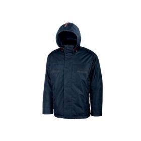 Upower Snow Chaqueta Funcional con Multiples Bolsillos - Talla L - Capucha Ajustable, Detalles Reflectantes, Tejido de Refuerzo, Proteccion DPI1 - Color Azul Marino