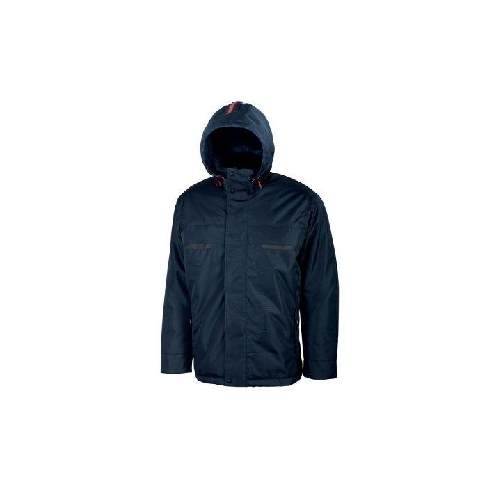 Upower Snow Chaqueta Funcional con Multiples Bolsillos - Talla S - Capucha Ajustable, Detalles Reflectantes, Tejido de Refuerzo, Proteccion DPI1 - Color Azul Marino