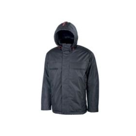Upower Snow Chaqueta Funcional con Multiples Bolsillos - Talla 4XL - Capucha Ajustable, Mangas Preformadas, Detalles Reflectantes, Proteccion DPI1, Refuerzo Trasero - Color Gris Meteorito