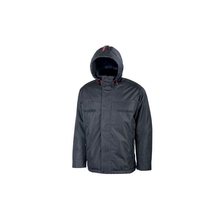 Upower Snow Chaqueta Funcional con Multiples Bolsillos - Talla L - Capucha Fija Ajustable, Mangas Preformadas, Detalles Reflectantes, Proteccion DPI1 - Color Gris Meteorito