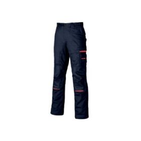 Upower Nimble Pantalon de Trabajo con Multiples Bolsillos - Talla 46 - Cintura Elastica, Costuras Triples, Proteccion DPI1, Refuerzos Resistentes al Desgaste - Color Azul Marino