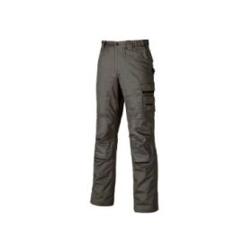 Upower Nimble Pantalon de Trabajo Confortable - Talla 46 - Multiples Bolsillos, Cintura Elastica, Costuras Triples, Proteccion DPI1, Refuerzos Resistentes al Desgaste - Color Gris Piedra