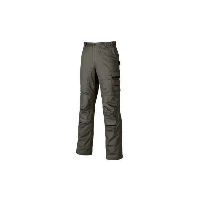 Upower Nimble Pantalon de Trabajo Confortable - Talla 46 - Multiples Bolsillos, Cintura Elastica, Costuras Triples, Proteccion DPI1, Refuerzos Resistentes al Desgaste - Color Gris Piedra