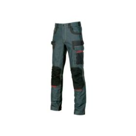 Upower Platinum Buttom Pantalon de Trabajo Elastico con Inserciones de Cordura - Talla 62 - Multiples Bolsillos, Refuerzos Anti-Abrasion, Detalles Reflectantes, Proteccion DPI1 - Color Azul Vaquero