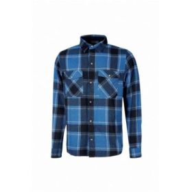 Upower Cedar Camisa de Trabajo Termica - Talla S - Franela a Cuadros, Bolsillos con Botones Perlados, Revestimiento Interno, Proteccion DPI1, Corte Regular, Cuello con Porta Pluma - Color Azul Oscuro Westlake