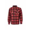 Upower Willow Camisa de Felpa Acolchada - Talla 2XL - Interior Guateado, Bolsillos Funcionales, Cierre Botones a Presion, Proteccion DPI1, Cuello con Cierre Velcro - Color Rojo Magma y Negro