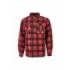 Upower Willow Camisa de Felpa Acolchada - Talla L - Interior Guateado, Bolsillos Funcionales, Cierre Botones a Presion, Proteccion DPI1, Cuello con Cierre Velcro - Color Rojo Magma y Negro