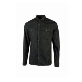Upower Maple Camisa de Trabajo de Alta Calidad - Talla XL - Tela Reciclada, Mangas Largas, Bolsillos con Solapa, Cierre a Presion, Proteccion DPI1, Cuello Bordado, Puños Ajustables - Color Negro Carbon