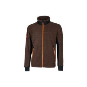 Upower Bark Chaqueta de Felpa Osito - Talla L - Aislamiento Termico Pelo Alto, Insertos Elastizados, Multiples Bolsillos con Cierre, Proteccion DPI1, Cordon Anti-Enredo Regulable - Color Chocolate