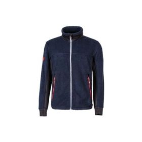 Upower Bark Chaqueta de Felpa Osito - Talla 2XL - Cremallera Full-Zip, Aislamiento Termico, Insertos Elastizados, Multiples Bolsillos, Cordon Anti-Enredo, Proteccion DPI1 - Color Azul Marino