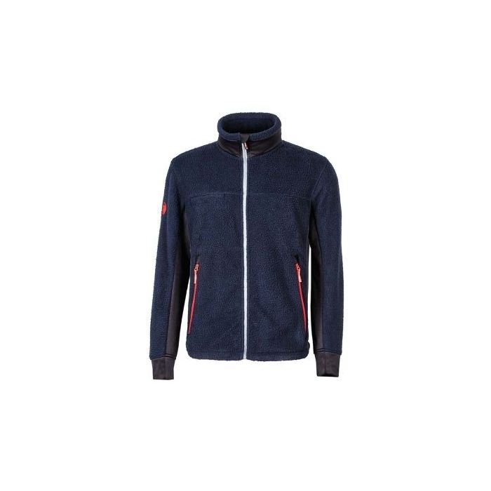 Upower Bark Chaqueta de Felpa Osito - Talla 4XL - Cremallera Full-Zip, Aislamiento Termico, Insertos Elastizados, Multiples Bolsillos, Cordon Anti-Enredo, Proteccion DPI1 - Color Azul Marino