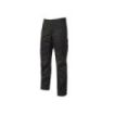 Upower Ocean Pantalon de Trabajo en Algodon Elastico - Talla M - Multiples Bolsillos, Cierre con Cremallera, Refuerzo en Rodillas, Cinta Reflex, Ajuste Slim Fit, Proteccion DPI1 - Color Negro Carbon