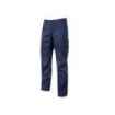 Upower Ocean Pantalon de Trabajo en Algodon Elastico - Talla L - Bolsillos Multifuncionales, Cierre Resistente, Refuerzo en Rodillas, Cinta Reflex, Ajuste Slim Fit, Proteccion DPI1 - Color Azul Oscuro Westlake