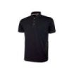 Upower Gap Polo de Manga Corta en Algodon Pique - Talla M - Corte Ajustado, Cuello con Tres Botones, Banda Anti Sudor, Bolsillo con Tachuela, Cinta Reflectante, Proteccion DPI1 - Color Negro Carbon