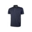 Upower Gap Polo de Manga Corta en Algodon Pique - Talla 2XL - Corte Ajustado, Cuello Cerrado con Botones, Bolsillo para Celular, Detalles Reflectantes, Proteccion DPI1 - Color Azul Marino