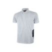 Upower Gap Polo de Manga Corta en Algodon Pique - Talla S - Corte Ajustado, Cuello con Tres Botones, Banda Anti Sudor, Bolsillo Izquierdo, Cinta Reflex, Proteccion DPI1 - Color Gris Plateado