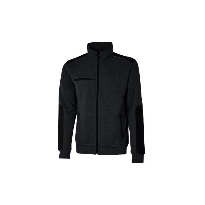 Upower Snug Sudadera Acolchada con Cremallera - Talla L - Bolsillos con Cierre, Refuerzos Antiabrasion, Insertos Reflectantes, Proteccion DPI1 - Color Negro Carbon