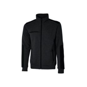 Upower Snug Sudadera Acolchada con Cremallera - Talla M - Bolsillos con Microfibra, Refuerzos Antiabrasion, Insertos Reflectantes, Proteccion DPI1 - Color Negro Carbon