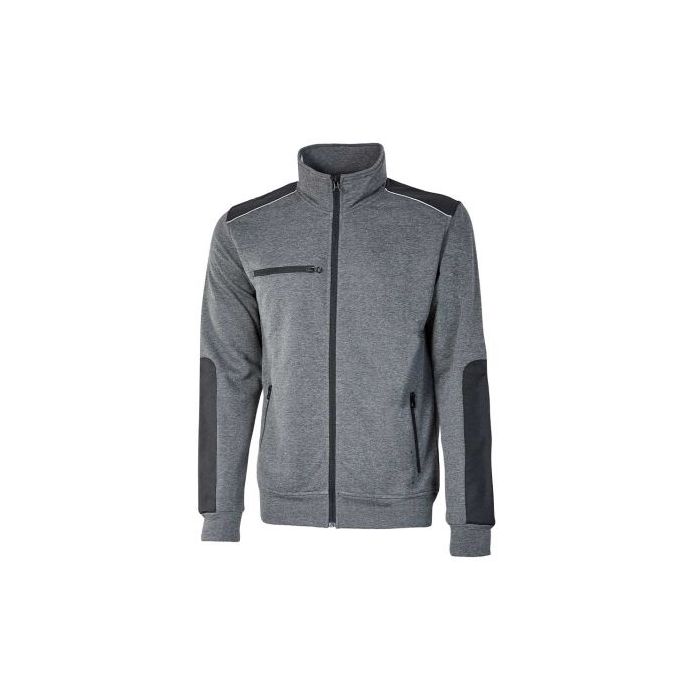 Upower Snug Sudadera Acolchada con Cremallera - Talla 5XL - Bolsillos con Cierre, Refuerzos Antiabrasion, Insertos Reflectantes, Proteccion DPI1 - Color Gris Meteorito